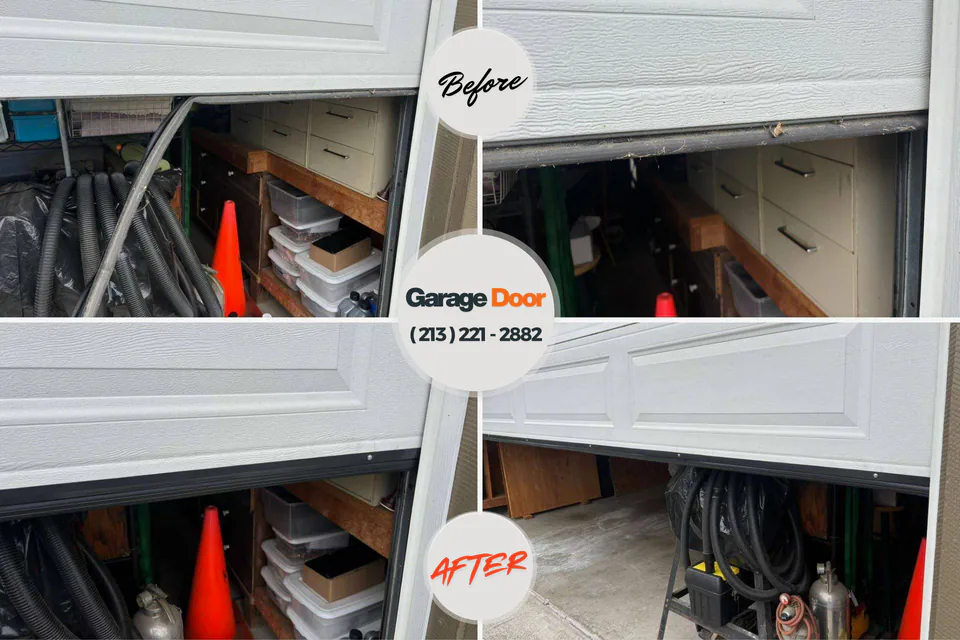 Before and after: garage door repair Lake Lotawana, MO